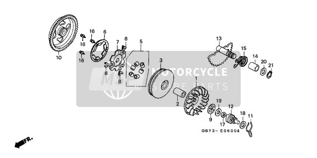 Honda SH50 2001 Visage d'entraînement/ Broche de Donner un coup pour un 2001 Honda SH50